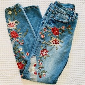 Nanette Lepore High Waisted Embroidered Jeans
